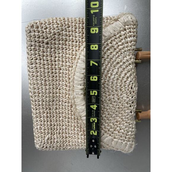 Dayne Taylor Raffia Handbag Japan Metal Turnlock 1960s Vintage Double Sided - Picture 7 of 7